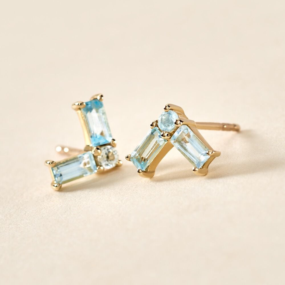 Boucles D'oreilles Puces Lavender Or Jaune Topaze - Clous d'oreilles Femme | Histoire d&rsquo;Or