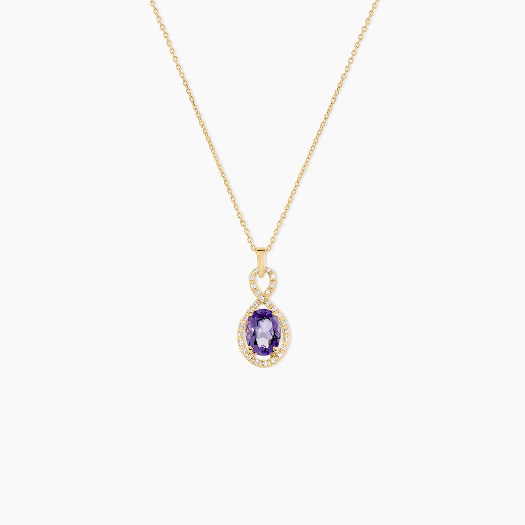 Collier Passion Or Jaune Amethyste Et Oxyde De Zirconium - Colliers Femme | Histoire d’Or