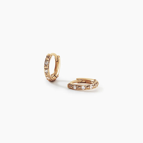 Créoles Plaqué Or Jaune Mimy Oxydes De Zirconium - Boucles d'oreilles créoles Femme | Histoire d’Or