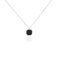 Collier Mani Argent Blanc Agate