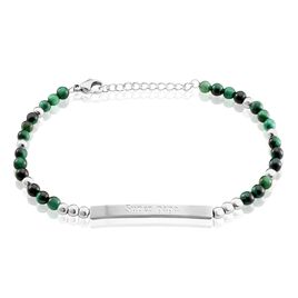 Bracelet Identité Acier Blanc Boules Sebastino Agate - Bracelets fantaisie Homme | Histoire d’Or