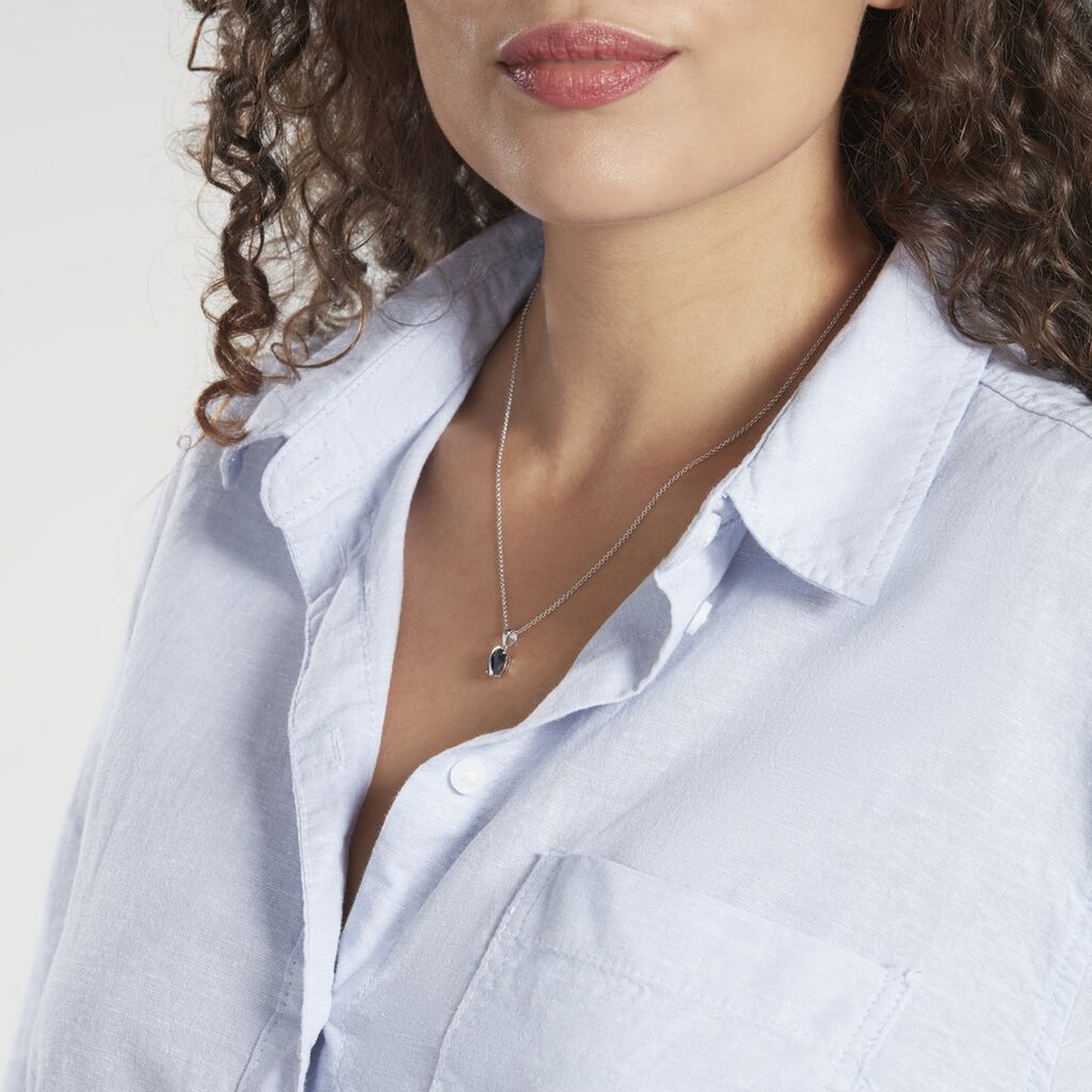 Pendentif Prudencia Or Blanc Saphir - Pendentifs Femme | Histoire d’Or