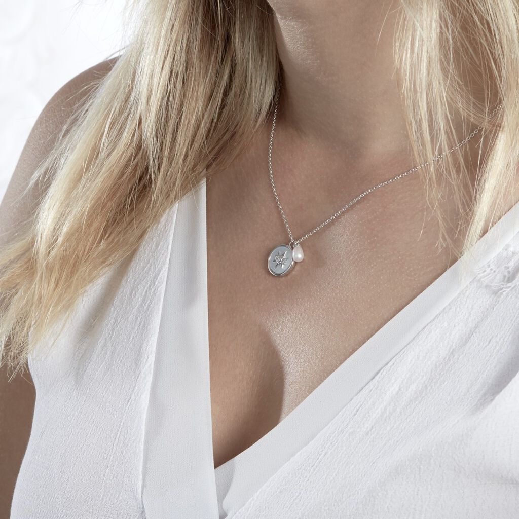 Collier Argent Glad Perle De Culture Oxydes De Zirconium - Colliers fantaisie Femme | Histoire d’Or