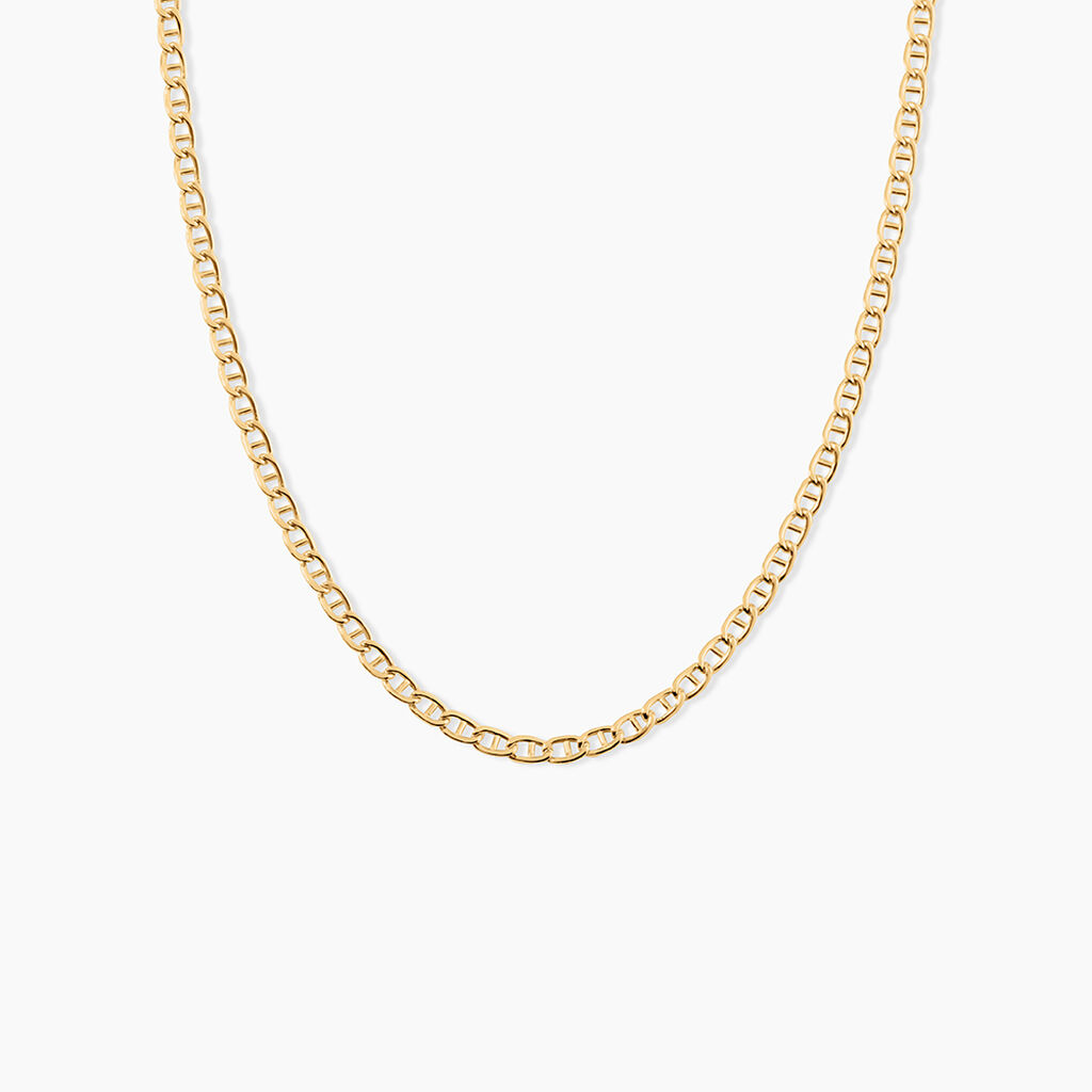 Collier Capucin Or Jaune Maille Marine Plate - Chaines Homme | Histoire d&rsquo;Or