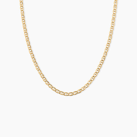 Collier Capucin Or Jaune Maille Marine Plate - Chaines Homme | Histoire d&rsquo;Or