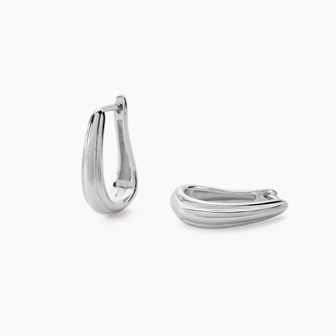 Créoles Egerie Argent Blanc - Boucles d'oreilles créoles Femme | Histoire d’Or