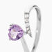 Bague Eva Or Blanc Amethyste Et Diamant - Bagues Coeur Femme | Histoire d’Or