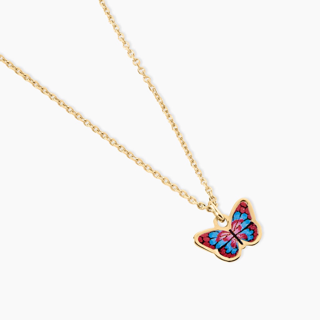 Collier Sulivia Papillon Argent Dor&eacute; A L'Or 750/1000 - Bijoux sans pierre Enfant | Histoire d&rsquo;Or