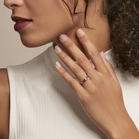 Bague Lyse Argent Blanc Oxyde De Zirconium - Bagues solitaires Femme | Histoire d’Or
