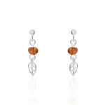 Boucles D'oreilles Pendantes Nolana Argent Blanc Ambre - Boucles d'oreilles fantaisie Femme | Histoire d&rsquo;Or
