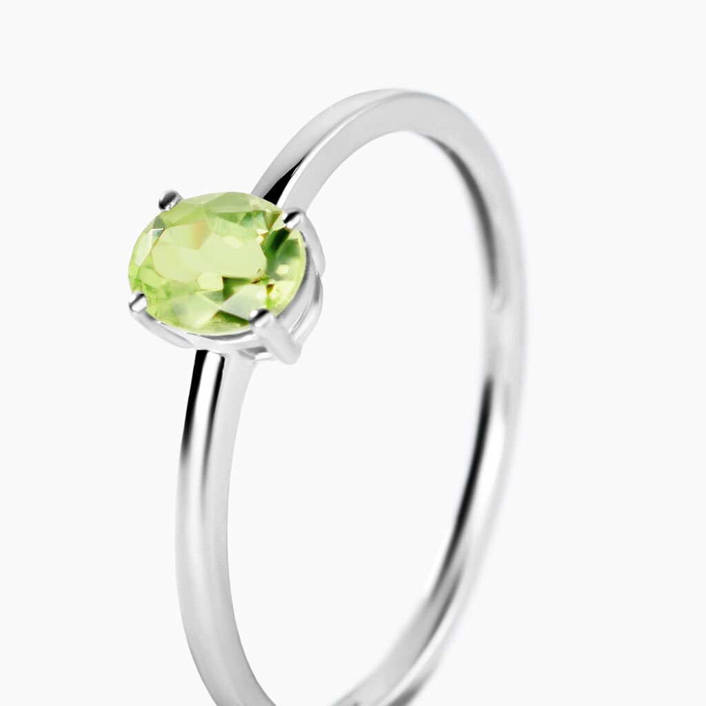 Bague Valentino Or Blanc P&eacute;ridot - Bagues solitaires Femme | Histoire d&rsquo;Or