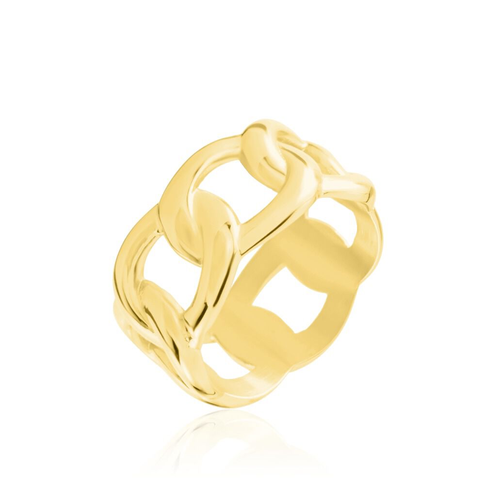 Bague acier doré best sale femme