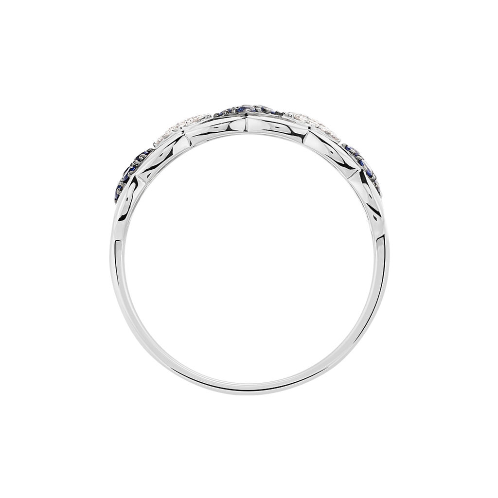 Bague Lina-maria Or Blanc Saphir Et Diamant - Bagues avec pierre Femme | Histoire d’Or