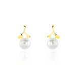 Boucles D'oreilles Pendantes Campanule Or Jaune Perle De Culture - Boucles d'oreilles pendantes Femme | Histoire d&rsquo;Or