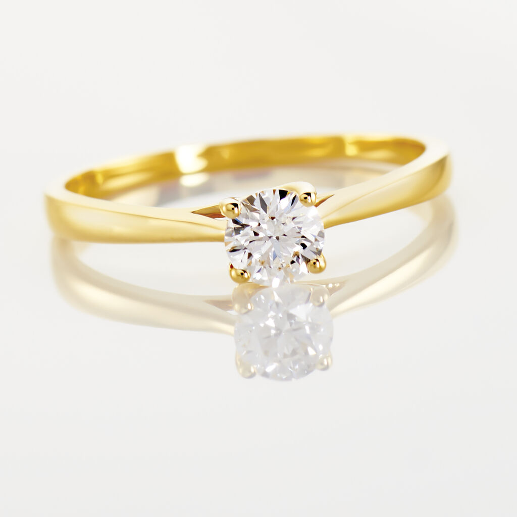 Bague Solitaire Fiona Or Jaune Diamant Synthetique - Bagues solitaires Femme | Histoire d’Or