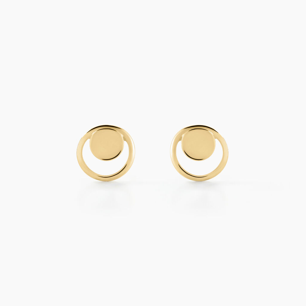 Boucles D'oreilles Puces Berangere Cercle 4 Or Jaune - Clous d'oreilles Femme | Histoire d’Or