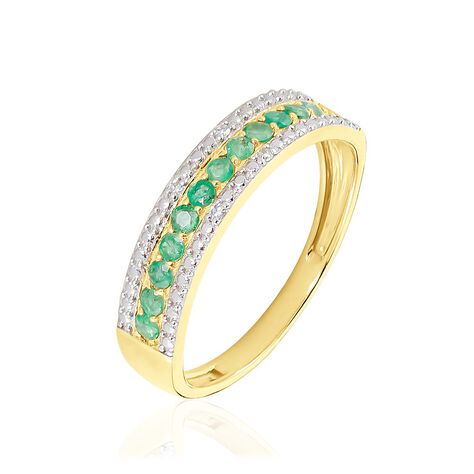 Bague Amias Or Jaune Emeraude Diamant - Bagues avec pierre Femme | Histoire d’Or