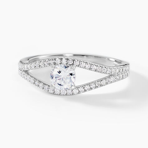 Bague Danice Argent Blanc Oxyde De Zirconium - Bagues solitaires Femme | Histoire d’Or