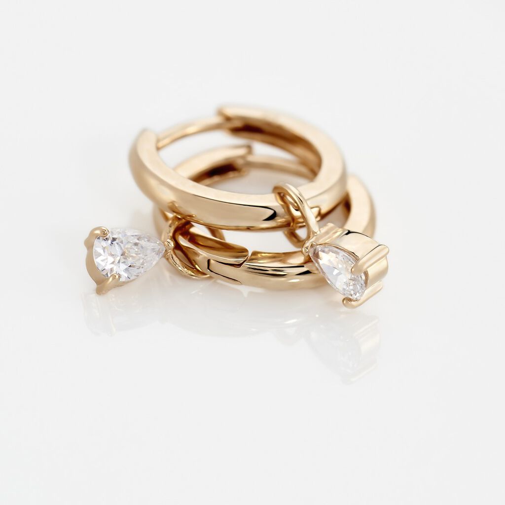 Créoles Lysandra Plaqué Or Doré Oxyde De Zirconium - Boucles d'oreilles créoles Femme | Histoire d’Or