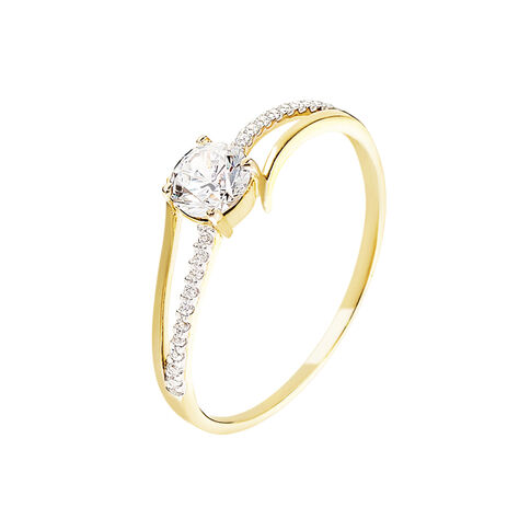 Bague Solitaire Abelia Or Jaune Oxyde De Zirconium - Bagues solitaires Femme | Histoire d’Or