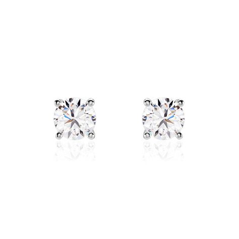 Boucles D'oreilles Puces One Or Blanc Diamants - Clous d'oreilles Homme | Histoire d&rsquo;Or