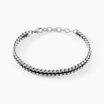 Bracelet Dilhan Acier Blanc - Bracelets cordon Homme | Histoire d&rsquo;Or