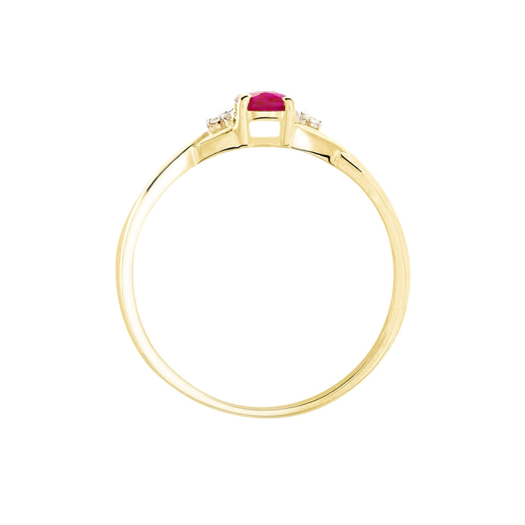 Bague Or Jaune Cassie Rubis Et Diamant - Bagues solitaires Femme | Histoire d&rsquo;Or