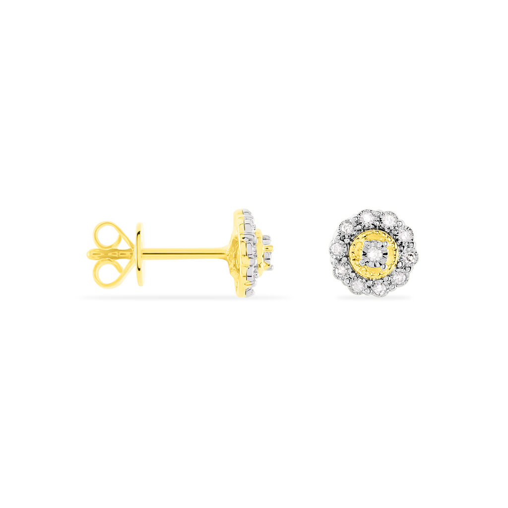 Boucles D'oreilles Puces Charletta Or Jaune Diamant - Clous d'oreilles Femme | Histoire d’Or