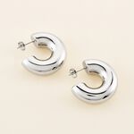 Cr&eacute;oles Letty Acier Blanc Sans Pierre - Boucles d'oreilles cr&eacute;oles Femme | Histoire d&rsquo;Or