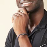 Bracelet Fabrice Acier Blanc - Bracelets cordon Homme | Histoire d&rsquo;Or
