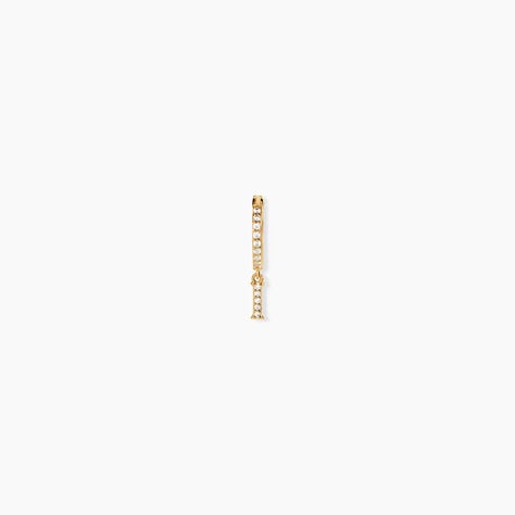 Cr&eacute;ole Unitaire L&eacute;ria Or Jaune Oxydes De Zirconium - Boucles d'oreilles empierr&eacute;es Femme | Histoire d&rsquo;Or