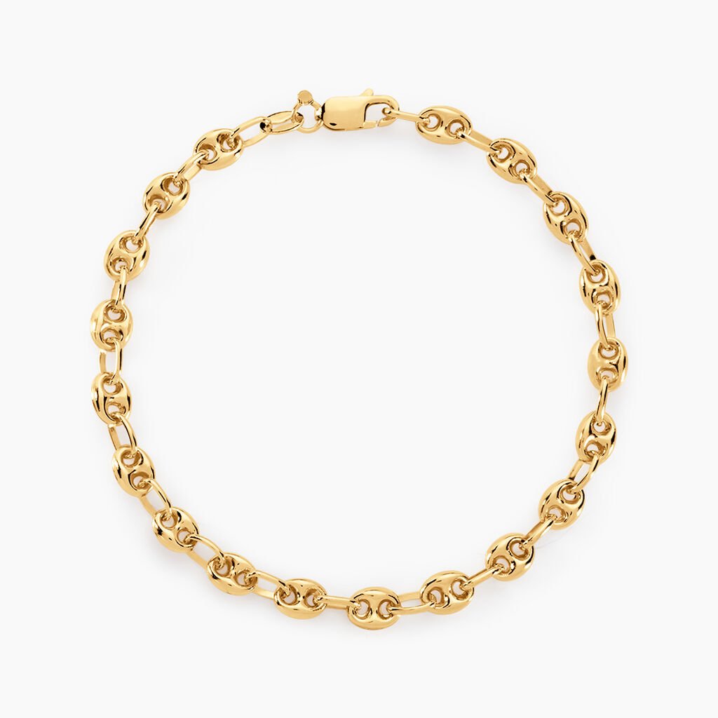 Bracelet Maille Dami Maille Grain De Caf&eacute; Or Jaune - Bracelets cha&icirc;ne Femme | Histoire d&rsquo;Or