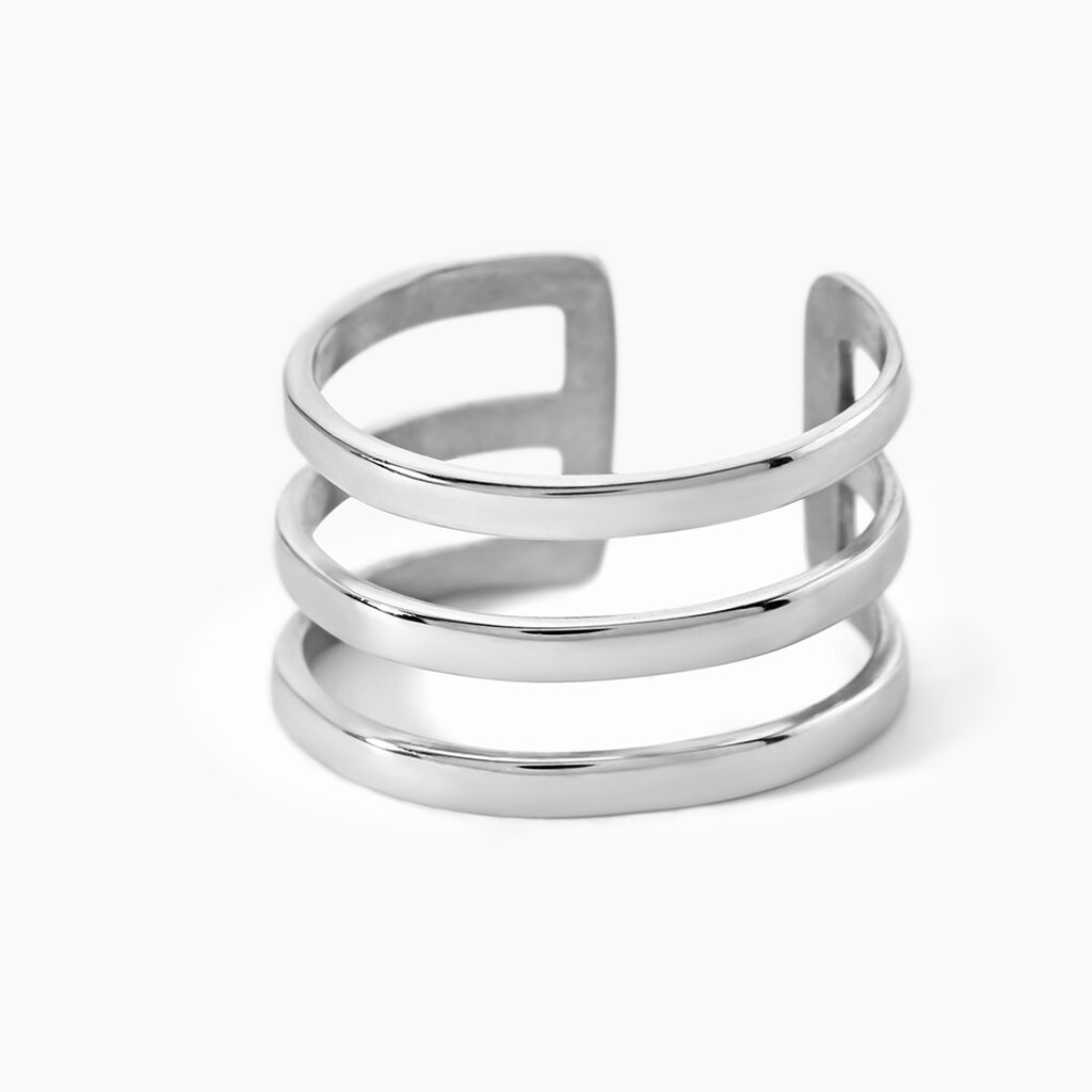 Bague Ajustable Adel Acier Blanc - Bagues fantaisie Femme | Histoire d&rsquo;Or