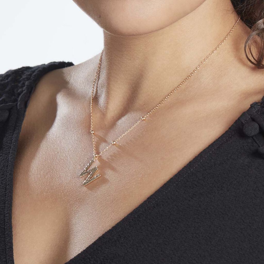 Collier Plaqué Or Jaune Lettra - Colliers fantaisie Femme | Histoire d’Or