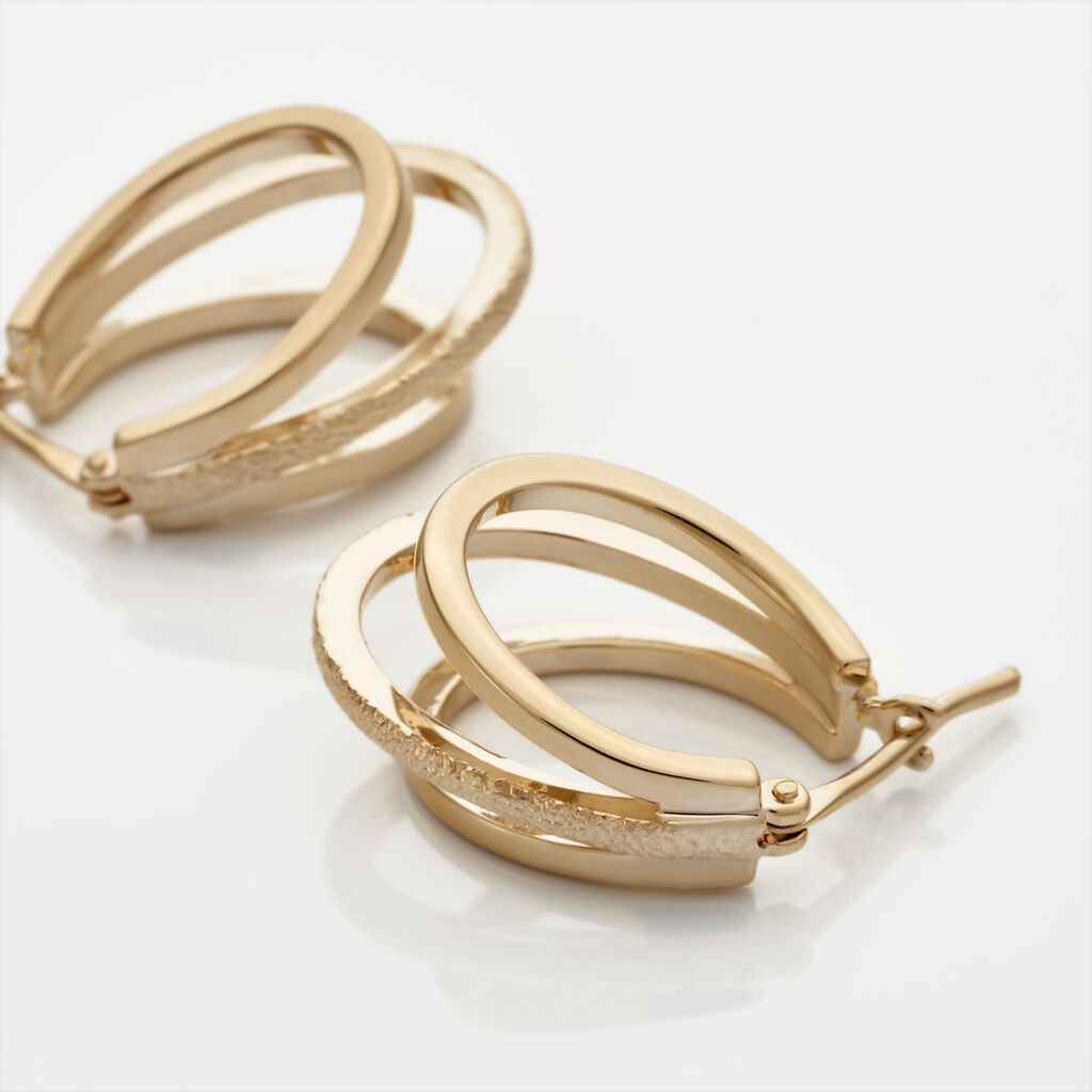Créoles Clarette Plaqué Or Jaune - Boucles d'oreilles créoles Femme | Histoire d’Or