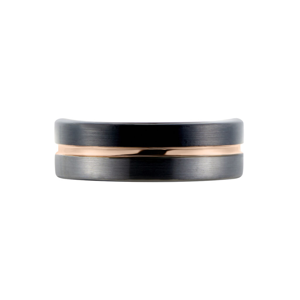 Bague Jourdan Echo Tungstene Tricolore Blanc / Rose / Noir - Bagues Homme | Histoire d’Or