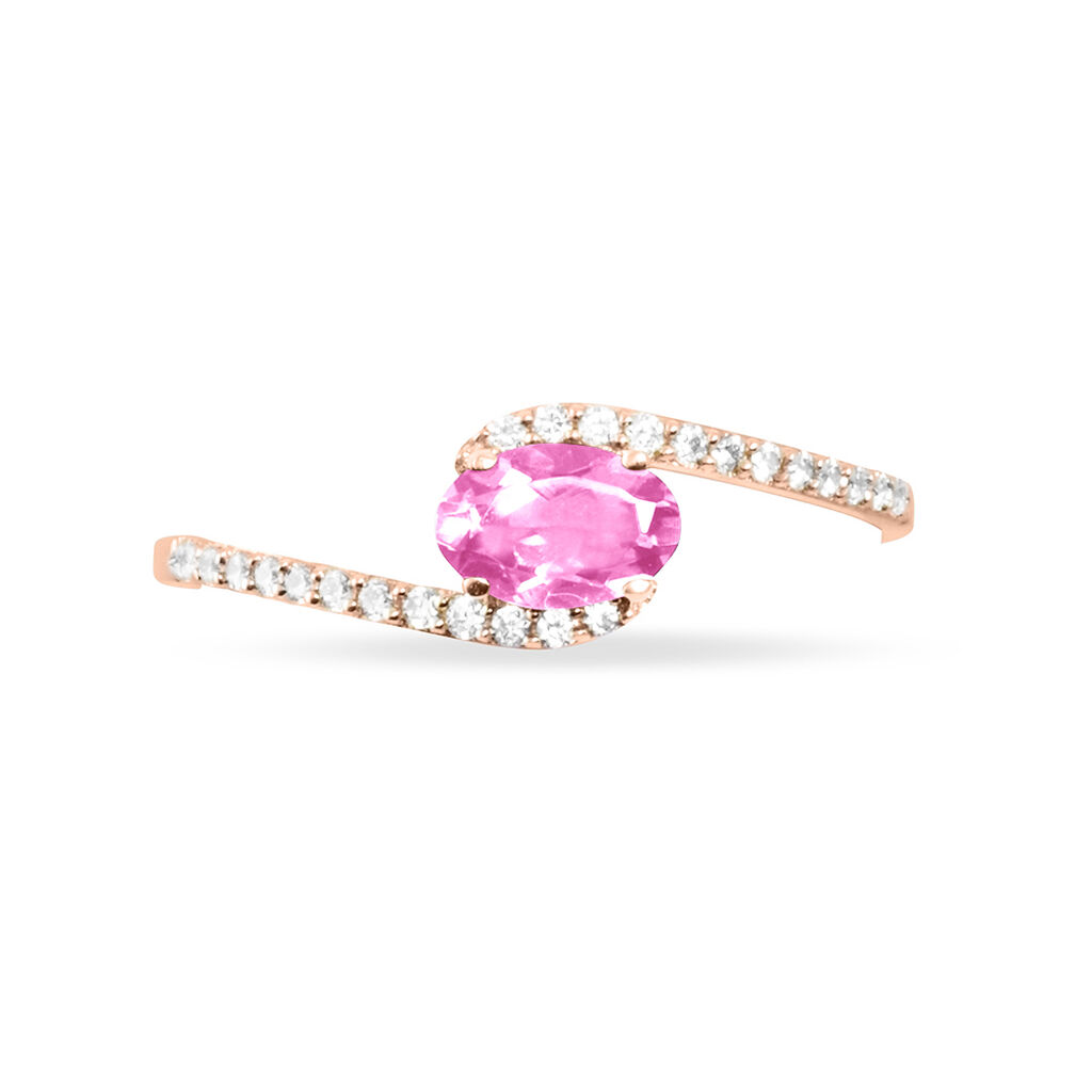 Bague Loriane Or Rose Tourmaline Et Diamant - Bagues solitaires Femme | Histoire d’Or
