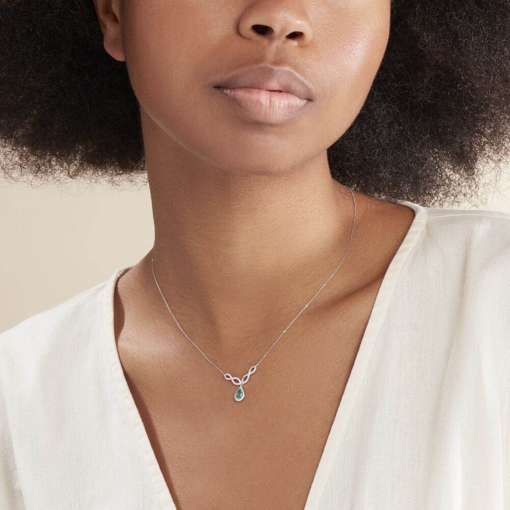 pendentif émeraude diamant