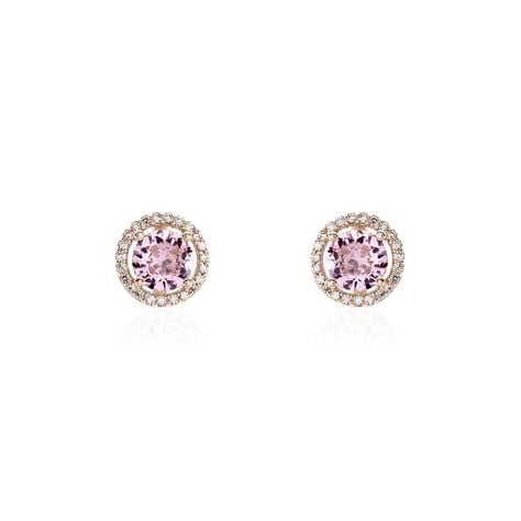 Boucles D'oreilles Puces Rio Argent Rose Oxyde - Boucles d'oreilles fantaisie Femme | Histoire d’Or
