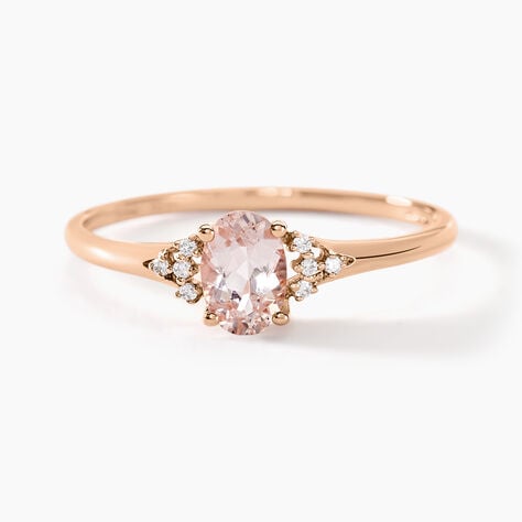 Bague Urbaine Or Rose Morganite Et Oxyde De Zirconium - Bagues solitaires Femme | Histoire d&rsquo;Or