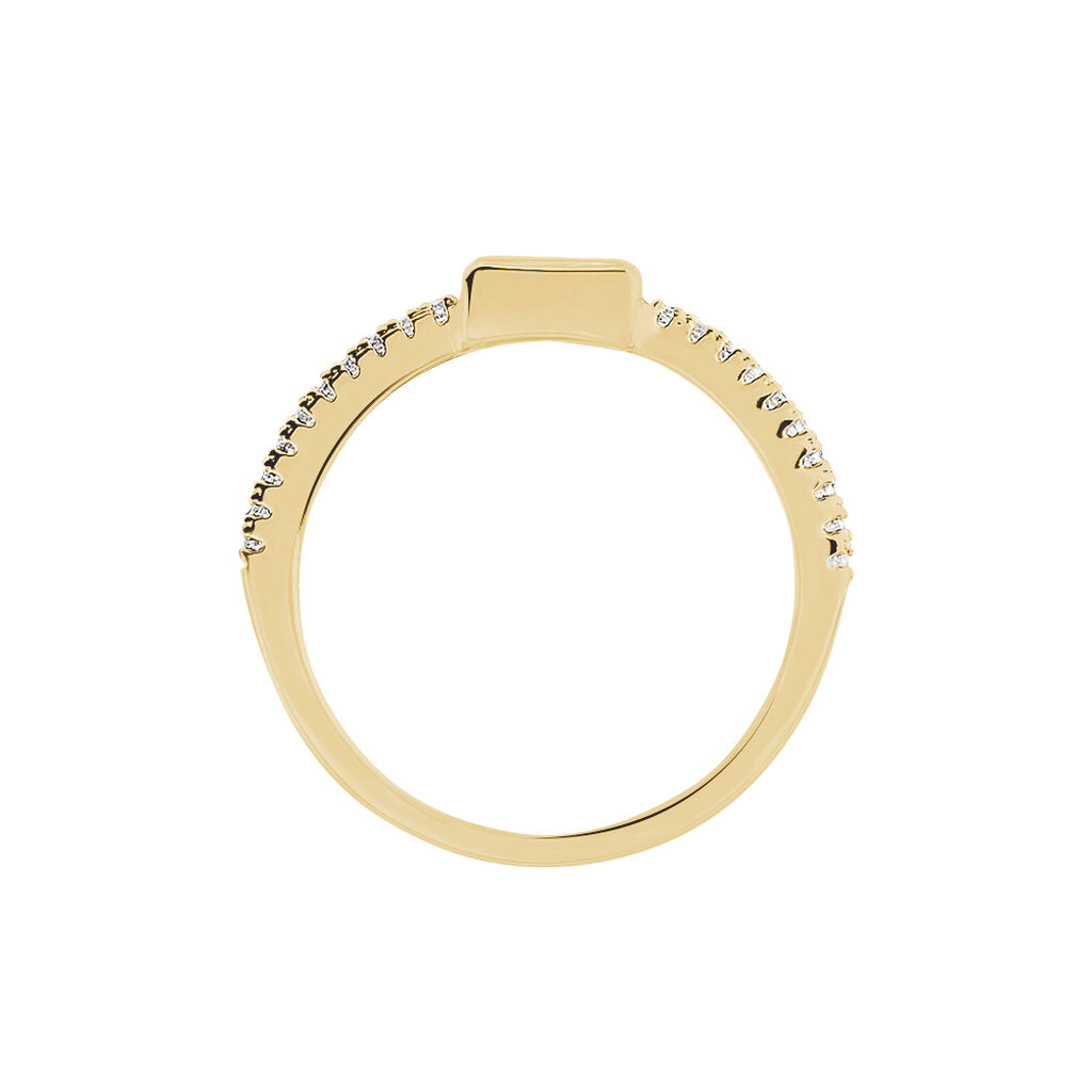 Bague Plaqu&eacute; Or Jaune Calvina Pierre Synth&eacute;tique - Bagues solitaires Femme | Histoire d&rsquo;Or