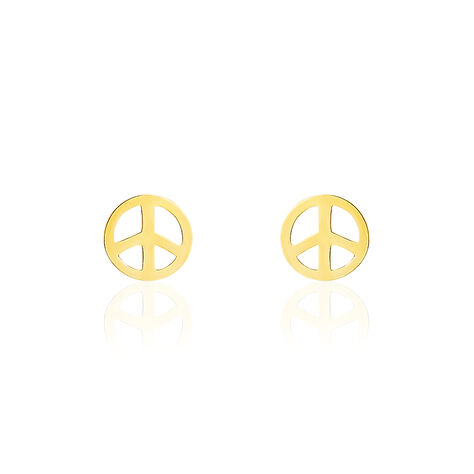 Boucles D'oreilles Puces Bilal Peace Or Jaune - Clous d'oreilles Femme | Histoire d’Or