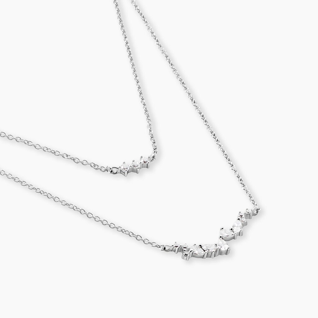 Collier Eclat d'Aurore Argent Blanc Oxyde De Zirconium - Colliers fantaisie Femme | Histoire d&rsquo;Or