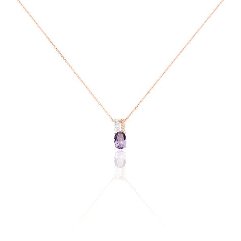 Collier Frannie Or Rose Amethyste Et Oxyde De Zirconium - Colliers Femme | Histoire d’Or