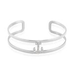 Bracelet Jonc Meysa Acier Blanc Strass - Bracelets joncs Femme | Histoire d&rsquo;Or