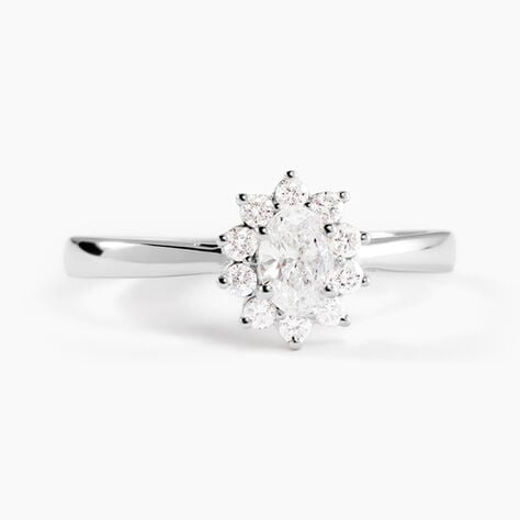 Bague Mysie Platine Blanc Diamant Synthétique - Bagues avec pierre Femme | Histoire d’Or