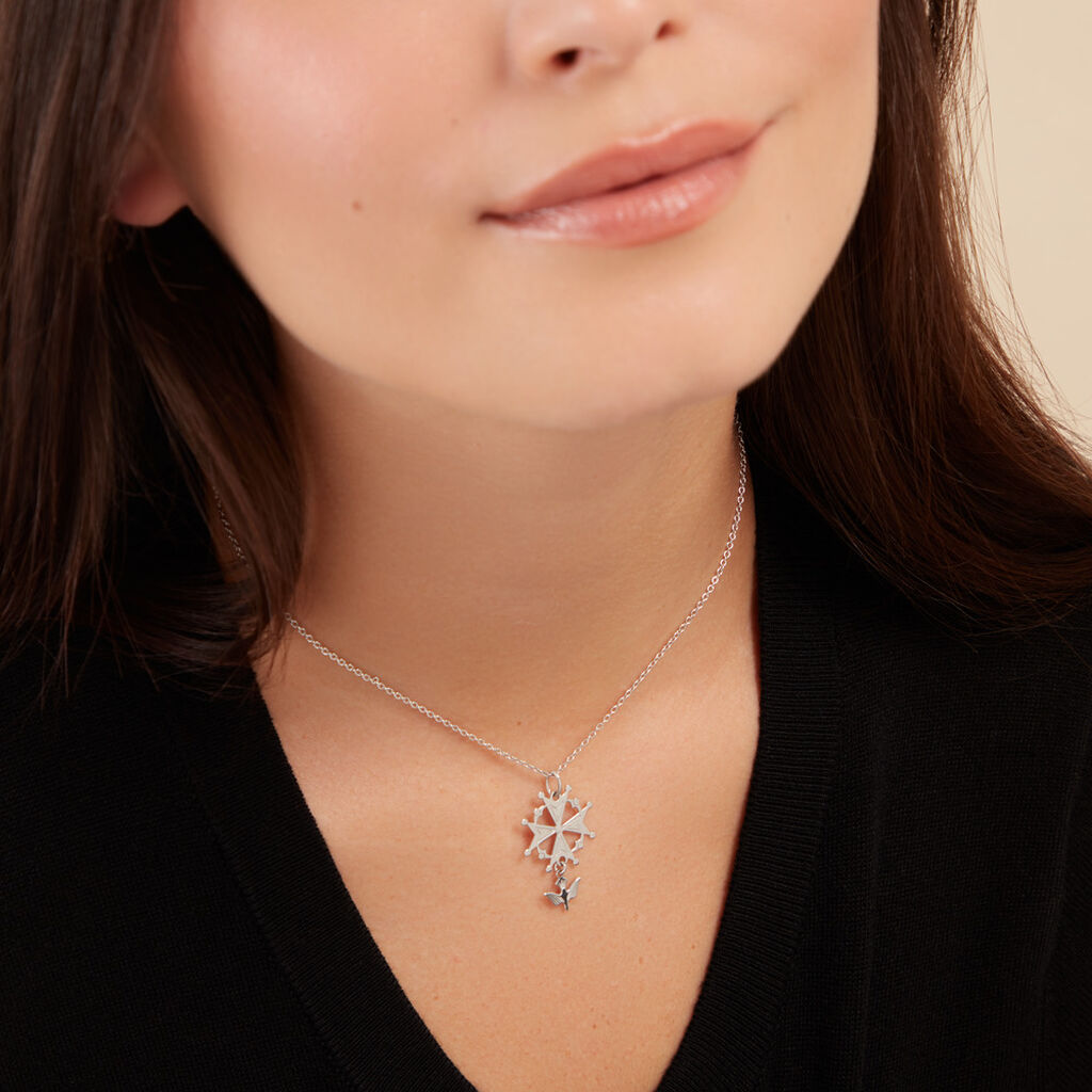 Pendentif Huguenote Argent Blanc - Pendentifs Famille | Histoire d’Or