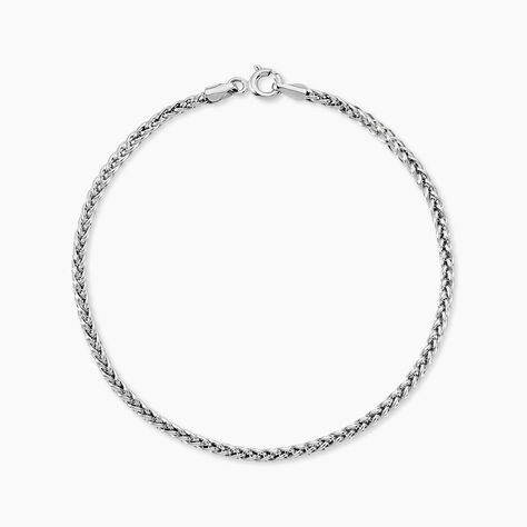 Bracelet Jany Maille Palmier Or Blanc - Bracelets cha&icirc;ne Femme | Histoire d&rsquo;Or