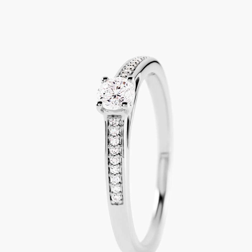Bague Finella Platine Blanc Diamant - Bagues solitaires Femme | Histoire d&rsquo;Or