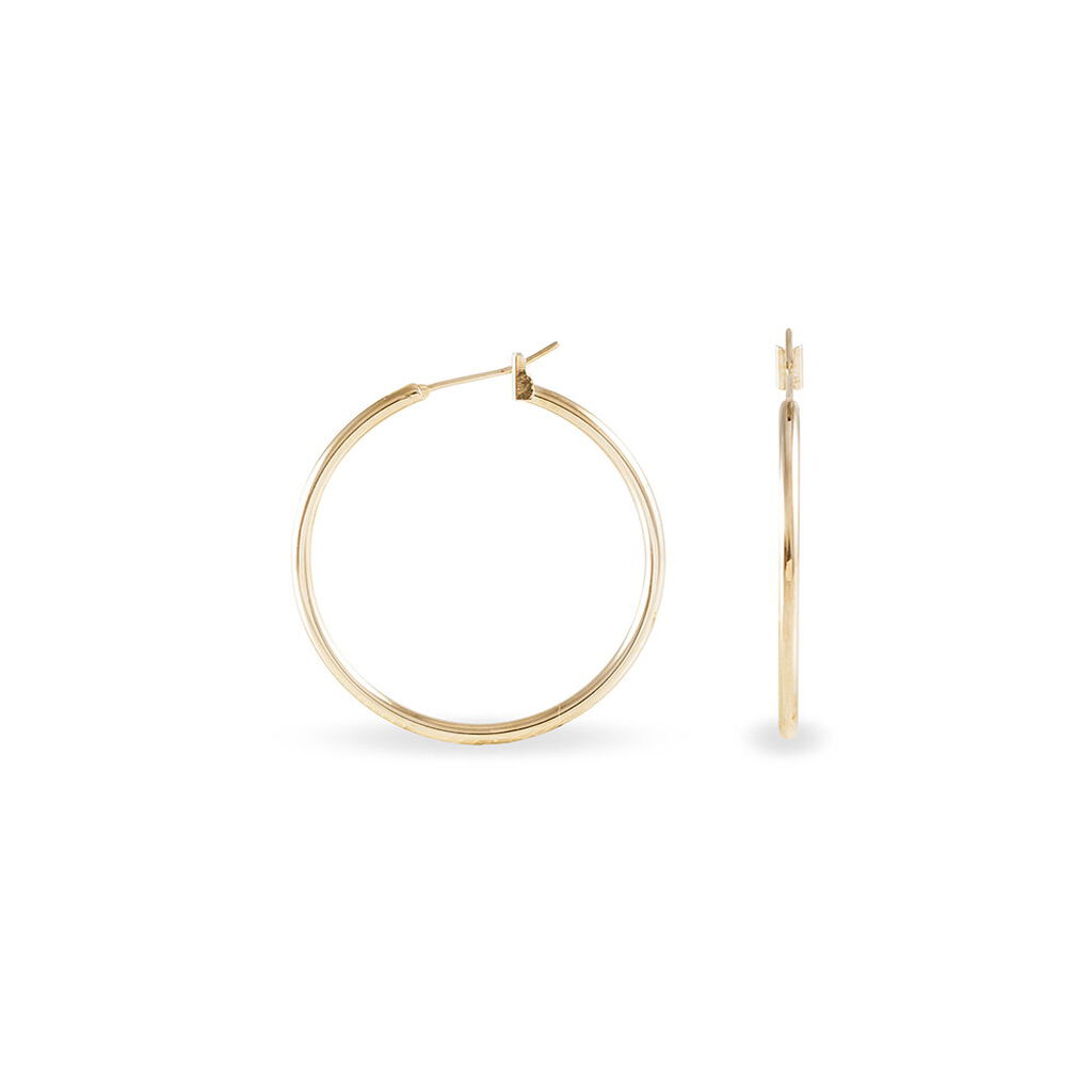 Cr&eacute;oles Ada Lisse Plaque Or Jaune - Boucles d'oreilles cr&eacute;oles Femme | Histoire d&rsquo;Or